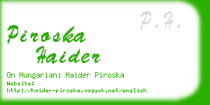 piroska haider business card